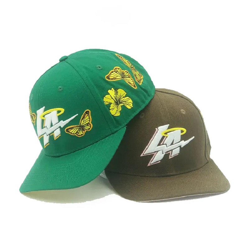 Aangepast 6 Paneel 3D Borduurwerk Logo Microbend Brim Baseball Cap voor mannen