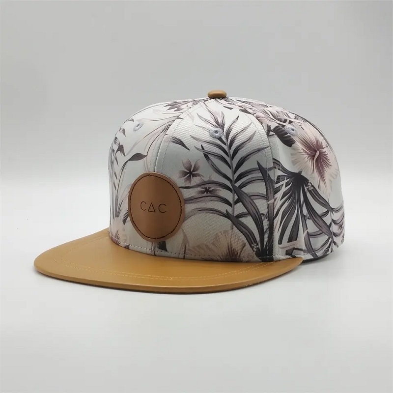 PRINT Snapback -hoeden aanpassen, digitale afdrukkende randdop, lederen patchlogo snapback -hoeden