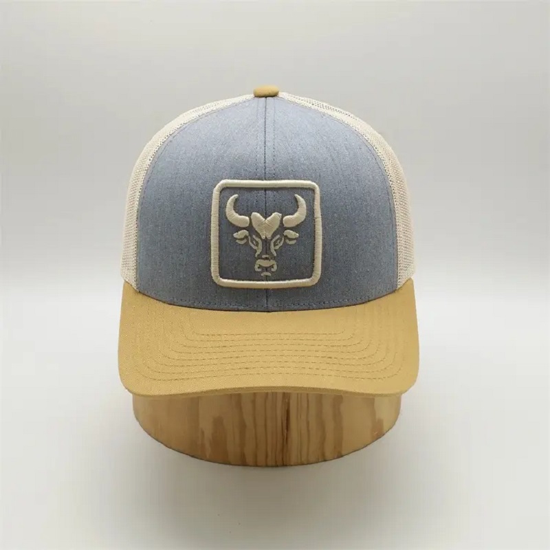 OEM Custom 6 Paneel Pre Gebogen rand Mesh Snap Back Back Sports Hats, Wholesale Truck Gorras, 3D geborduurde Logo Trucker Cap