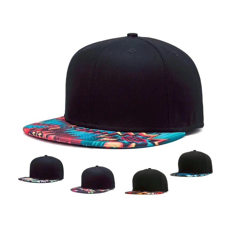 3D -printen Snap Back Flat Brim Hat Street Hip Printing Flat Bill Hawaiian Hats Design Your Own Snapback Cap/HAT